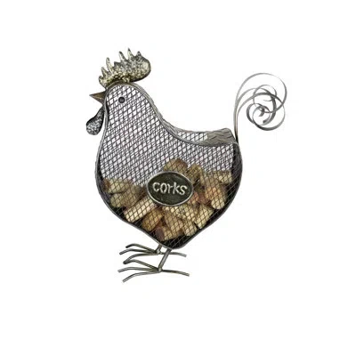 Wine Bodies Metal Rooster Wine Cork Holder In Silver;gold