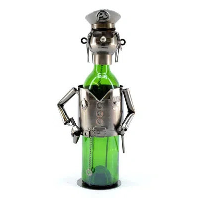 Wine Bodies Policeman 1 Bottle Tabletop Wine Bottle Rack In Silver