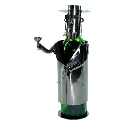 Wine Bodies Rabbi 1 Bottle Tabletop Wine Bottle Rack In Silver