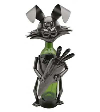 Wine Bodies Rabbit With Carrot 1 Bottle Tabletop Wine Bottle Rack In Silver