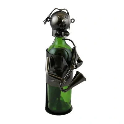 Wine Bodies Saxophone Player 1 Bottle Tabletop Wine Bottle Rack In Silver