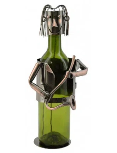Wine Bodies Saxophone Player 1 Bottle Tabletop Wine Bottle Rack In Silver;gold