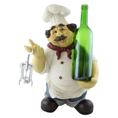 Wine Bodies Skeffingt Large Happy Chef 1 Bottle Tabletop Wine Bottle Rack In Blue;white;green