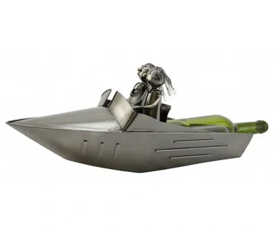 Wine Bodies Speed Boat 1 Bottle Tabletop Wine Bottle Rack In Silver