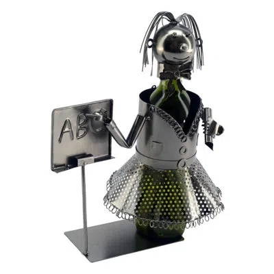 Wine Bodies Teacher 1 Bottle Tabletop Wine Bottle Rack In Silver