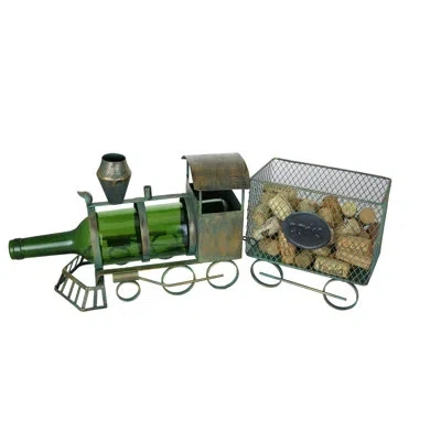 Wine Bodies Train 1 Bottle Tabletop Wine Bottle Rack In Brown;silver;gold