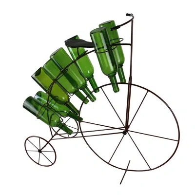 Wine Bodies Tricycle Holding 8 Bottle Tabletop Wine Bottle Rack In Silver