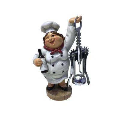 Wine Bodies Winking Fat Lady Italian Chef Figurine Corkscrew In Red;white