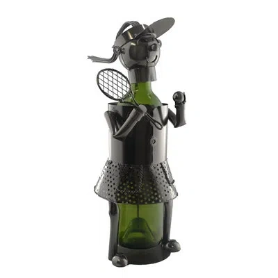 Wine Bodies Woman Tennis Player 1 Bottle Tabletop Wine Bottle Rack In Silver