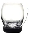 Wine Enthusiast Whiskey Cigar Glass With Built-in Coaster & Cigar Grip In Transparent