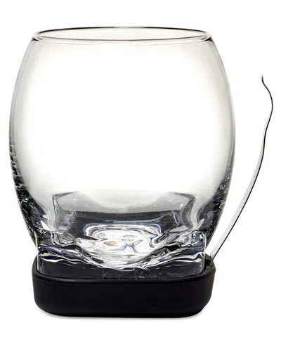 Wine Enthusiast Whiskey Cigar Glass With Built-in Coaster & Cigar Grip In Transparent