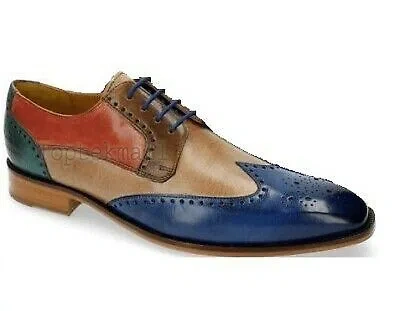 Pre-owned Wing Tip Handmade Men's Leather Oxford Brogues Toe Stylish Vintage  Shoes-674 In Multicolor
