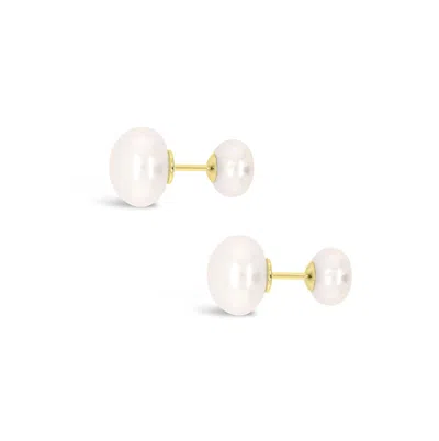 Wing Wo Hing Jewelry Group Ltd Duo Power Pearl Stud Earrings In Duo/yg