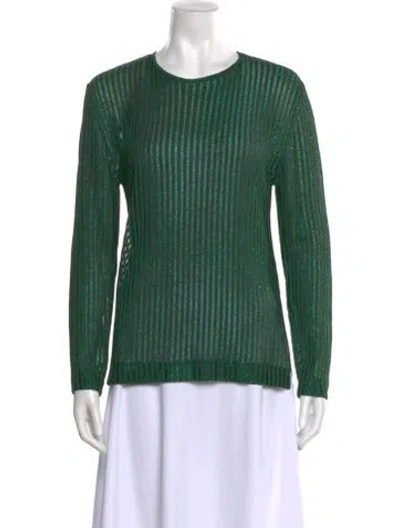 Pre-owned Wingate Cashmere Striped Top In Green