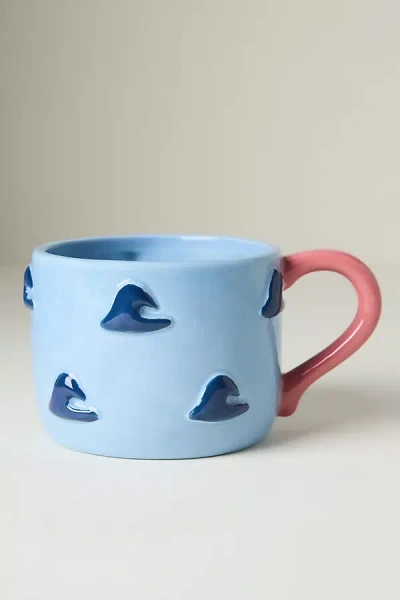 Winged Pupa Stoneware Hobby Mug In Blue