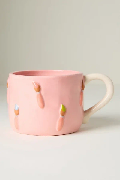 Winged Pupa Stoneware Hobby Mug In Pink