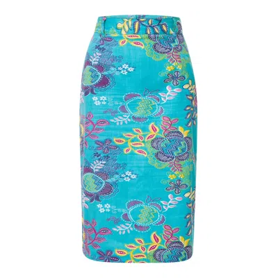 Winifred Mills Women's Adobea Pencil Skirt - Floral In Blue