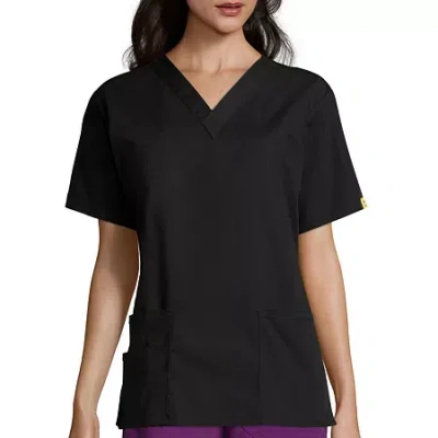 Wink Origins Bravo 3-pocket Womens V Neck Short Sleeve Tag Free Scrub Top In Multi