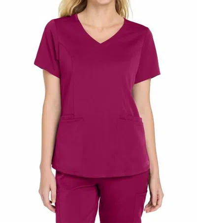 Wink Premiere Flex Mock Wrap Top In Navy In Blue