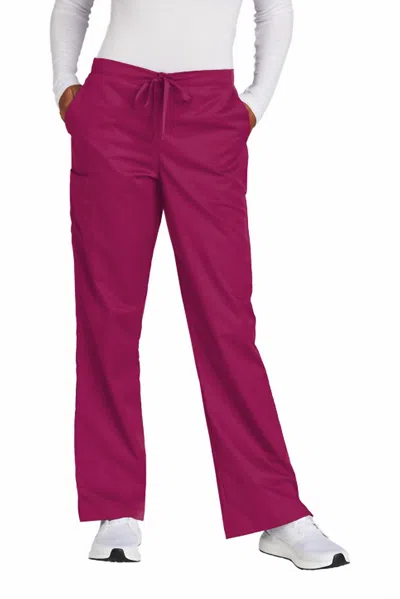Wink Tall Workflex Flare Leg Cargo Pant In Wine In Pink