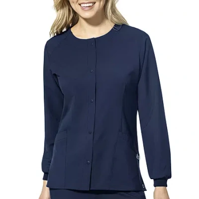 Wink W123 Crew Neck Warm Up Womens Plus Moisture Wicking Wrinkle Resistant Quick Dry Scrub Jackets In Blue