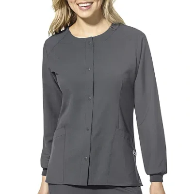 Wink W123 Crew Neck Warm Up Womens Plus Moisture Wicking Wrinkle Resistant Quick Dry Scrub Jackets In Gray