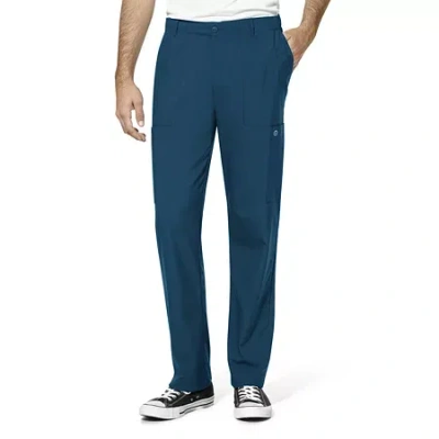 Wink W123 Flat Front Cargo Pocket Mens Short Moisture Wicking Wrinkle Resistant Quick Dry Scrub Pant In Blue