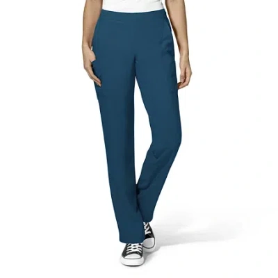 Wink W123 Flat Front Cargo Pocket Womens Moisture Wicking Wrinkle Resistant Quick Dry Scrub Pant In Blue
