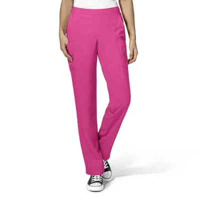 Wink W123 Flat Front Cargo Pocket Womens Petite Moisture Wicking Wrinkle Resistant Quick Dry Scrub Pant In Pink