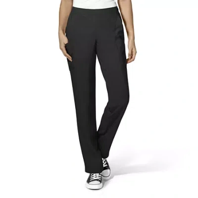 Wink W123 Flat Front Cargo Pocket Womens Plus Tall Moisture Wicking Wrinkle Resistant Quick Dry Scrub Pan In Black