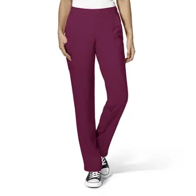 Wink W123 Flat Front Cargo Pocket Womens Plus Tall Moisture Wicking Wrinkle Resistant Quick Dry Scrub Pan In Burgundy