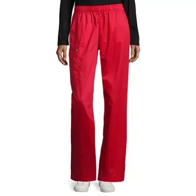 Wink Wonderwork 501 Pull-on Cargo Womens Tag Free Scrub Pant In Red