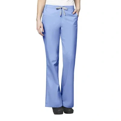Wink Wonderwork 502 Flare Womens Petite Tag Free Scrub Pant In Blue