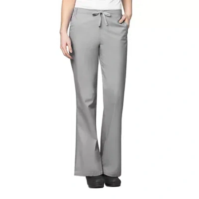Wink Wonderwork 502 Flare Womens Petite Tag Free Scrub Pant In Gray