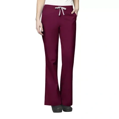 Wink Wonderwork 502 Flare Womens Plus Tall Tag Free Scrub Pant In Red
