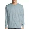 Wink Wonderwork 800 Snap Front Unisex Adult Tag Free Scrub Jackets In Gray
