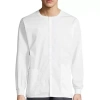 Wink Wonderwork 800 Snap Front Unisex Adult Tag Free Scrub Jackets In White