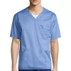 Wink Wonderwork Mens Big And Tall V Neck Short Sleeve Tag Free Scrub Top In Blue