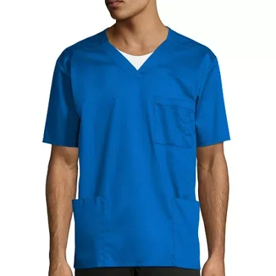 Wink Wonderwork Mens Big And Tall V Neck Short Sleeve Tag Free Scrub Top In Gray
