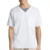 Wink Wonderwork Mens Big And Tall V Neck Short Sleeve Tag Free Scrub Top In White