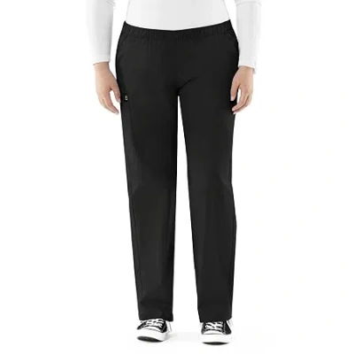 Wink Wonderwork Pull-on Cargo Womens Tag Free Scrub Pant In Black