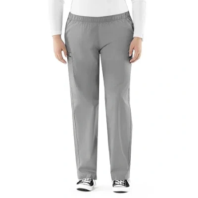 Wink Wonderwork Pull-on Cargo Womens Tag Free Scrub Pant In Gray