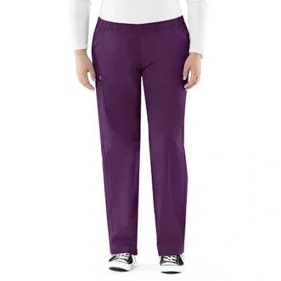 Wink Wonderwork Pull-on Cargo Womens Tag Free Scrub Pant In Purple