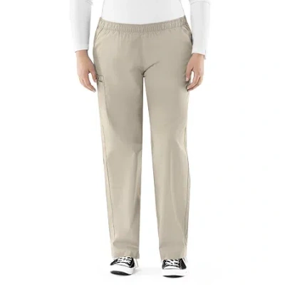Wink Wonderwork Pull-on Cargo Womens Tag Free Scrub Pant In Brown