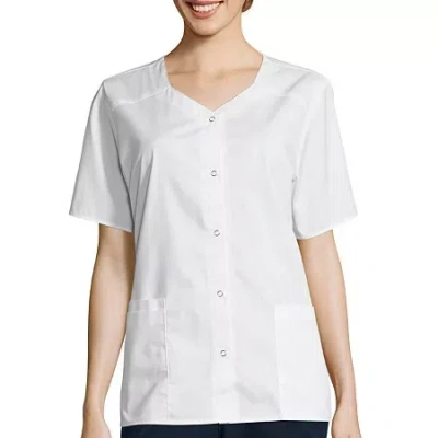 Wink Wonderwork Snap Front Womens Tag Free Scrub Jackets In Multi