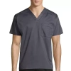 Wink Wonderwork Unisex Adult Big And Tall V Neck Short Sleeve Tag Free Scrub Top In Gray