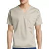 Wink Wonderwork Unisex Adult Big And Tall V Neck Short Sleeve Tag Free Scrub Top In Sand