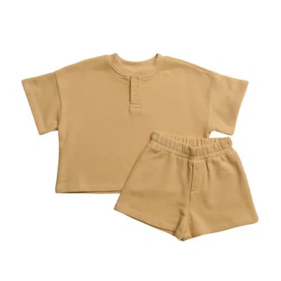 Winnie + Crew Kids'  Arden Short Set In Brown