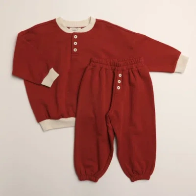 Winnie + Crew Kids'  Bailey Set In Clay Red