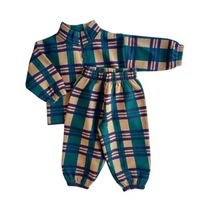 Winnie + Crew Kids'  Brooks Quarter-zip Set In Multi